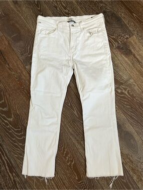 White Citizens of Humanity Straight-Leg ‘Drew Crop’ Flare Jeans
